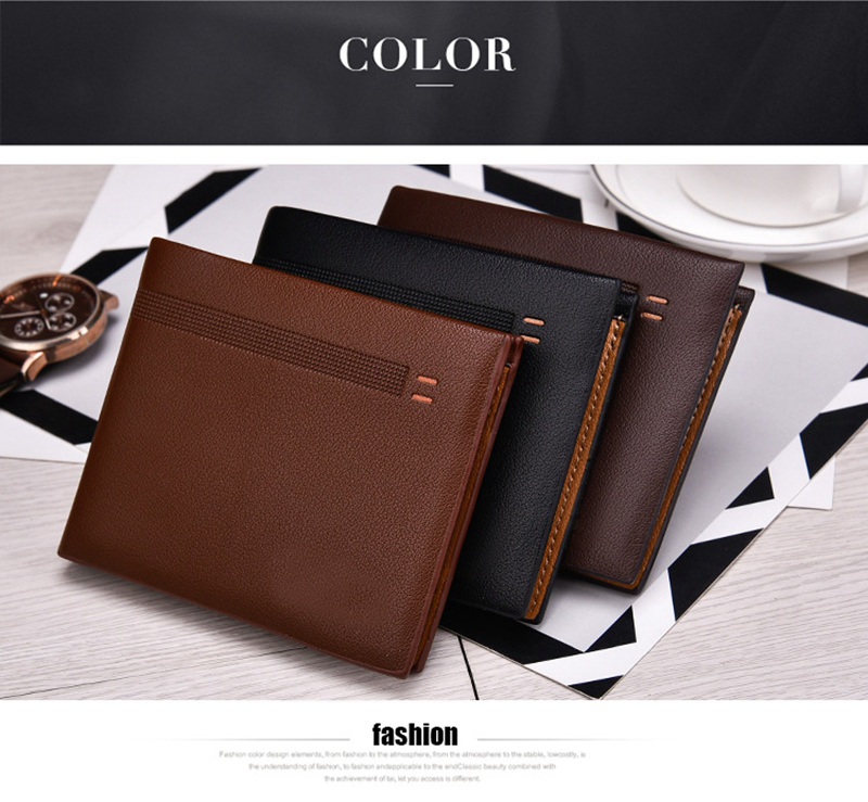 Custom Logo Leather Wallet for Men Designer Luxury Slim Clamshell Carteras Billeteras