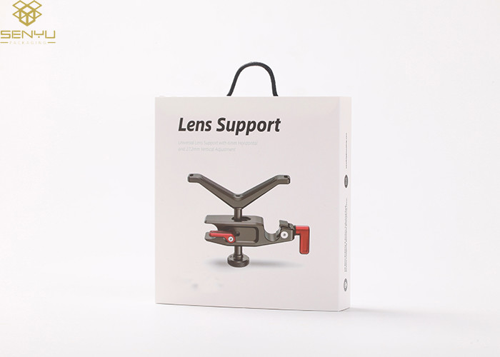 Environmental White Lens Support Paper Box Packaging For Camera Parts