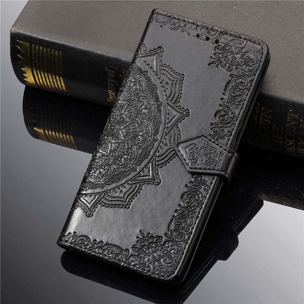 Multi Color Embossed Mandala Phone Flip Case For Huawei Honor7A/Y6 2018 P10lite Y3 2017/Y3 2018 mate20 pro mate20 lite