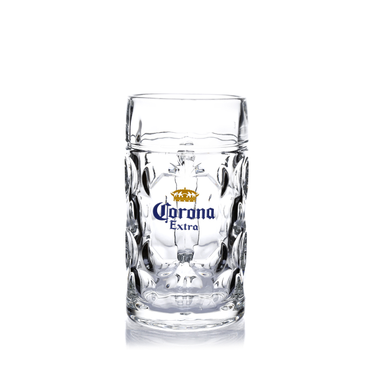 Wholesale customized German style oversized glass handheld beer mug