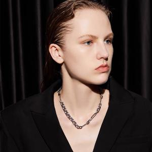 China Custom Personality Stainless Steel Necklace Hip Hop Collarbone Choker Necklace wholesale