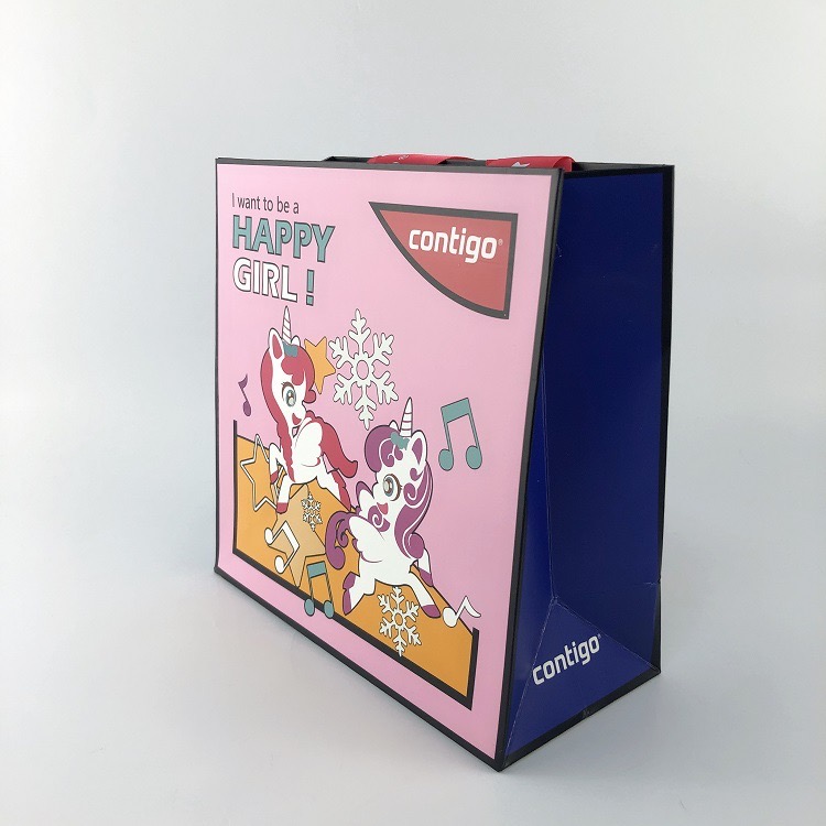 Custom Pattern Type Eco-friendly Card Paper Carrier Gift Packaging Paper Shopping Bag