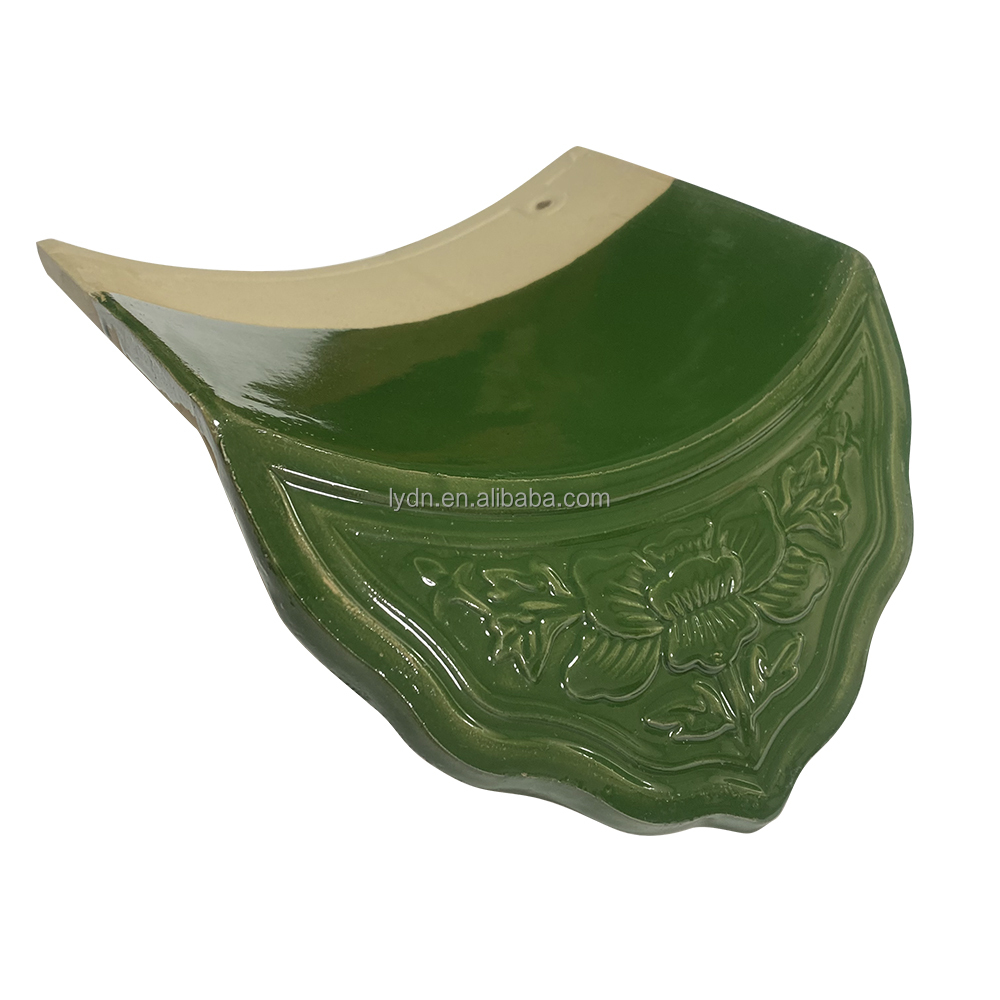 Glazed Tiles for Traditional Design of Green Color Roof in Chinese Temple in Philippines