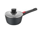 Large Deep Dish Aluminumpot 28cm With Glass Lid Black