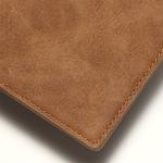 PU Main Material Men's Short Wallet with Vintage Crazy Horse Leather and