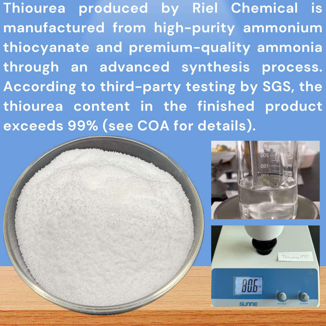 Highly Purified ≥ 99% Thiourea White Crystal Particle for Chemical Materials