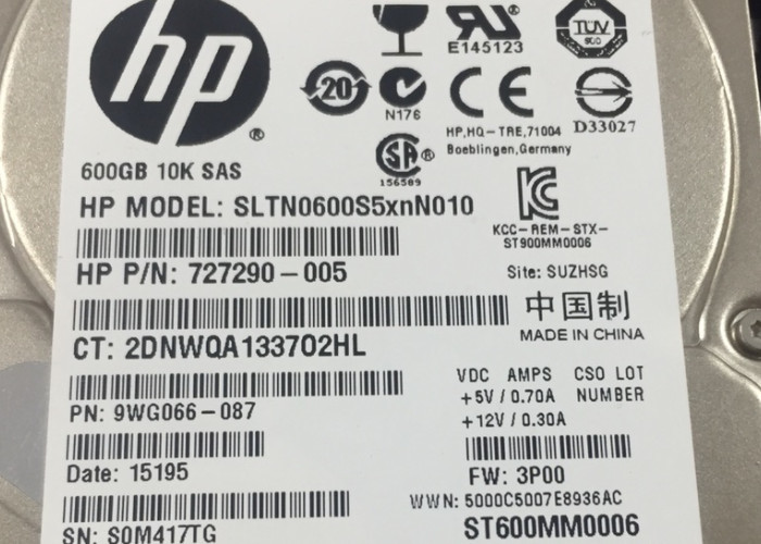 C8R72A HP Hard Disk 727398-001 M6710 600GB 6G SAS Interface Type 10K 2.5 Inch