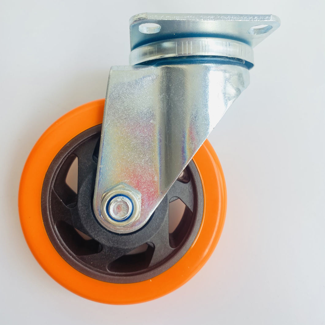 2.5inch to 5inch Orange PVC PU Industrial Caster Orange Swivel Castor