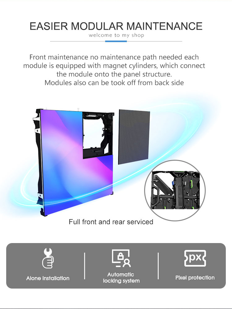 Outdoor Led Screen Rental Full Color P2.84I P1 LED Video Wall Ground Support Stand Back Frame Rollable Display