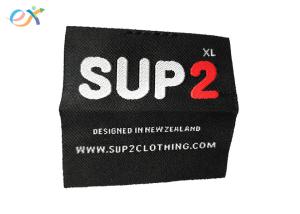 China Polyester Fabric Cool Clothing Labels , Middle Fold Personalised Woven Labels wholesale