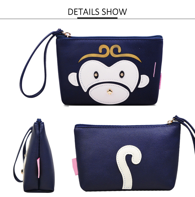 Animal Travel Portable Small PU Leather Cosmetic Toiletry Bag