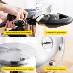 Multiple Sizes Kitchen Pressure Cooker Silver Soup Pot 18/8 Stainless Steel