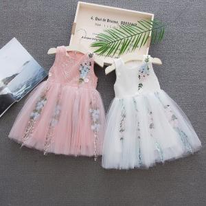 China Pink Princess 100CM Children'S Dress Clothing Costume Breathable Small Flower wholesale