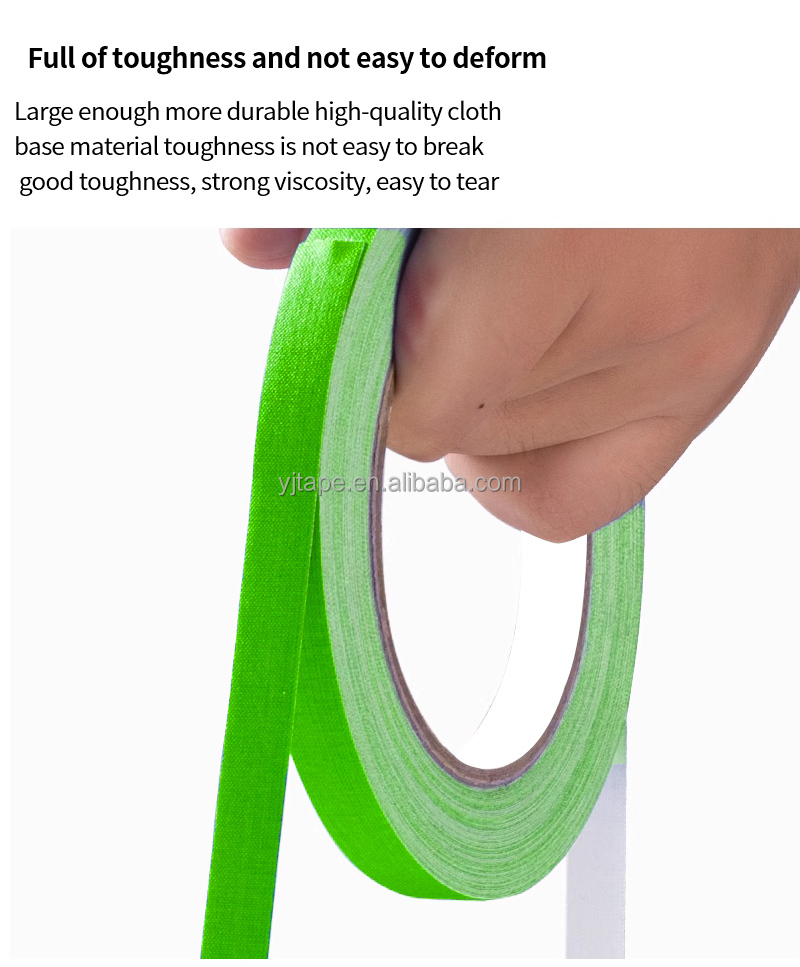 Single Sided Adhesive Cloth Duct Tape Neon Blacklight Reflective Flagging Fluorescent