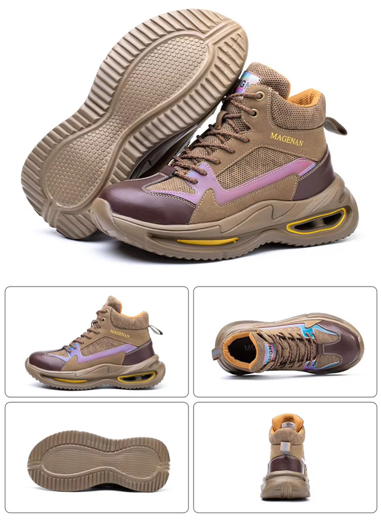 Welding Safety Shoes With Kevlar Plate Yellow Lightweight Steel Toe Boots