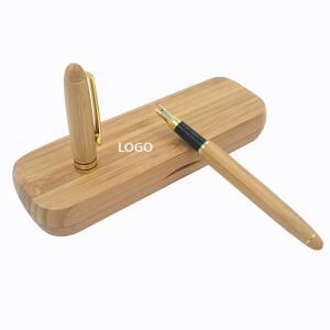 China Elegent Bamboo Pen Set Ink Pen Business Gifts Logo Customized wholesale