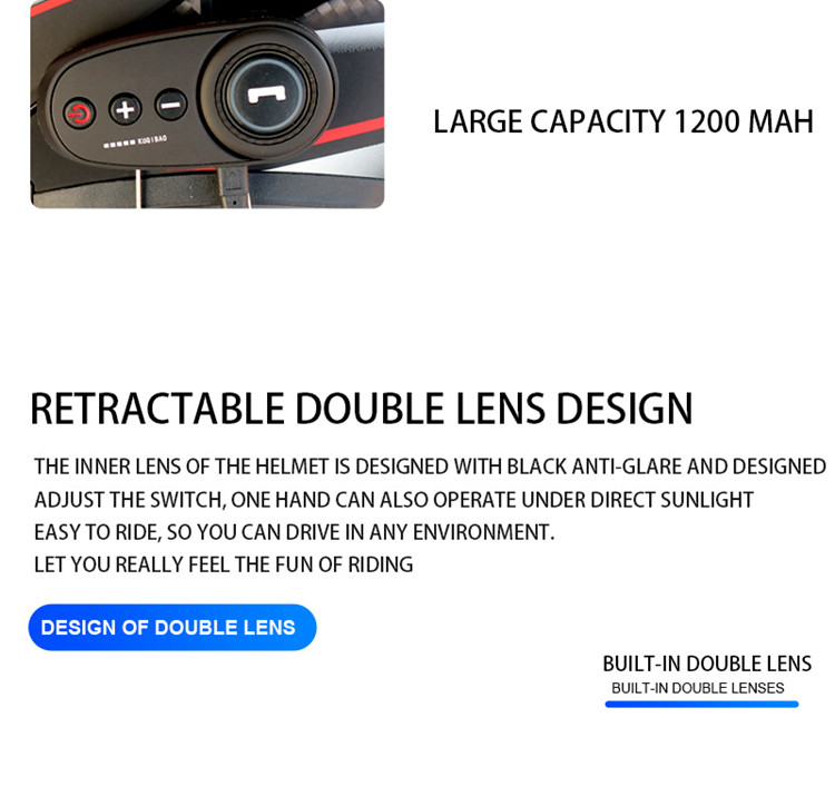 Hot sale double lenses full face bluetooth motorcycle helmet full face motorcycle helmets