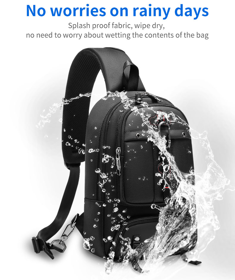 Factory wholesale large capacity shoulder bag multi functional travel sling bag men's Crossbody chest bag