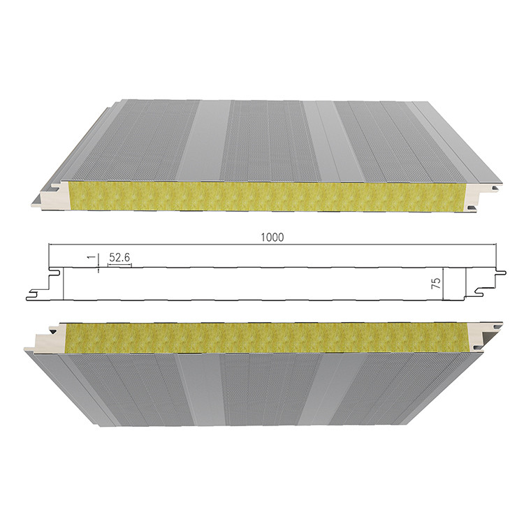 Aluminum Foam RAL Color Customized Glasswool Exterior Wall Sandwich Panel 64kg/M3 Density