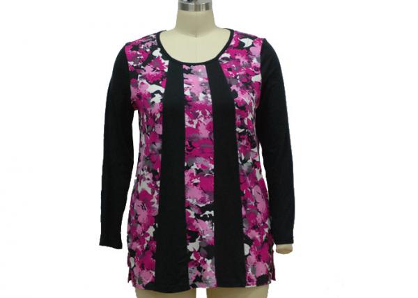 Quality Romantic Long Sleeve Floral T Shirt Top , Full Sleeves T Shirts For Womens Beautiful for sale
