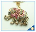 Rhinestone Elephant Keychain Animal Metal Key chain For Women Gift