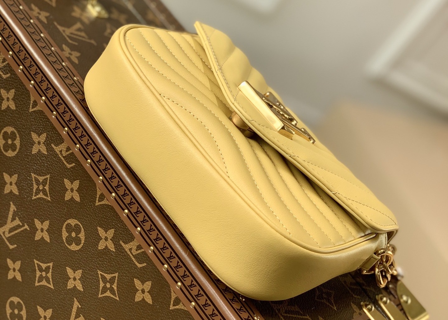 19cm Womens Yellow Leather Multi Pochette Crossbody Bag With Coin Purse