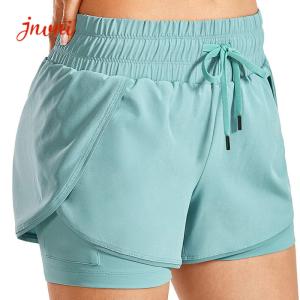 China 100gsm 2 In 1 Running Shorts Women Women'S Exercise Shorts Double Layer wholesale