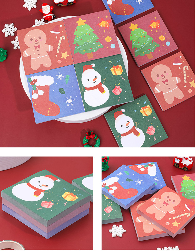Self Adhesive Christmas Sticky Note Pads Memo Notebook 8cm X 8cm