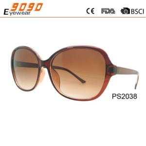 China Lady fashion sunglasses made of plastic, 100% UV Protection Lenses wholesale