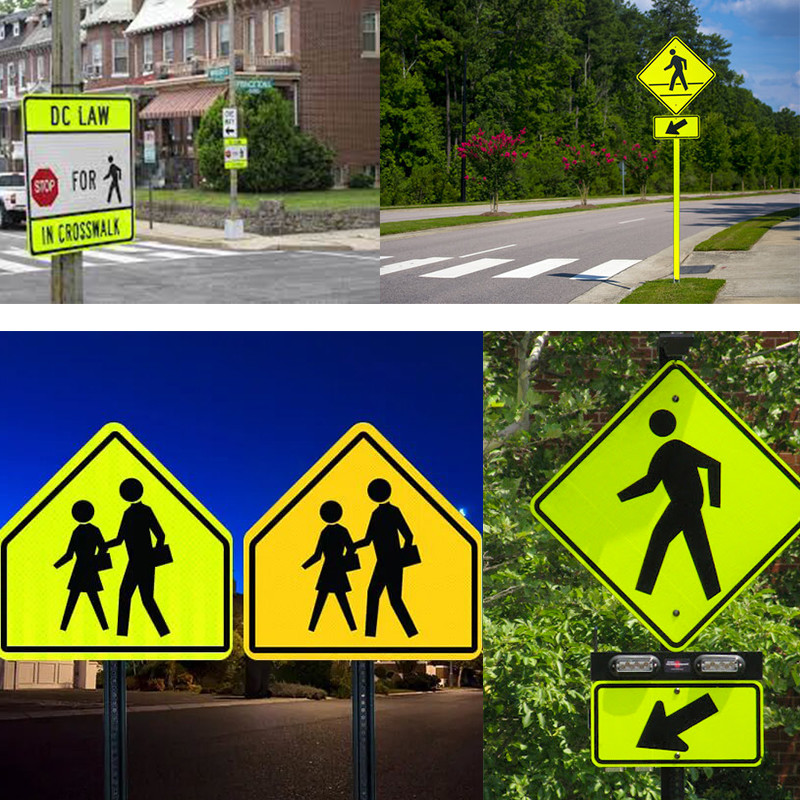 Reflective Sticker Aluminum Custom School Zone Signs Customized Thickness Shape
