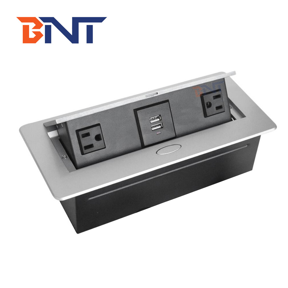 recessed socket type pop up socket desktop outlet box with charger power socket