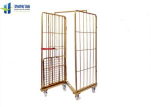 China Warehouse Wire Cage Trolley 2 Side Folding 500-1000kg Load Capacity wholesale