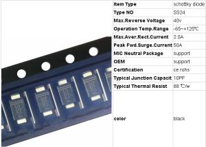 China Surface mount/Schottky Diode SS24 2A 40v SMA wholesale