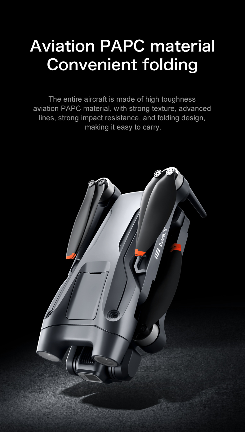 I8 Max Rc Drone 4k Hd Aerial Camera Gps Positioning Foldable Obstacle Avoidance Brushless Gimbal Optical Flow Frequency 2.4G