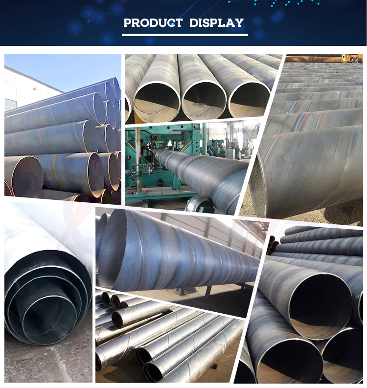 ISO9001 Certified Thick Steel Tube SSAW 609mm Helical Seam Spiral Welded Pipe with Actual Weight Invoicing
