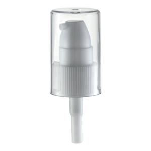 China Full Flat Cover Plastic Treatment Pump for Skin Care Fast Delivery 18/410 Cream Pump Spray wholesale