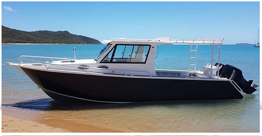 9m 30ft Aluminum Fishing Boats Inshore Cruiser With Enclosed Hardtop Plate Hull Structure