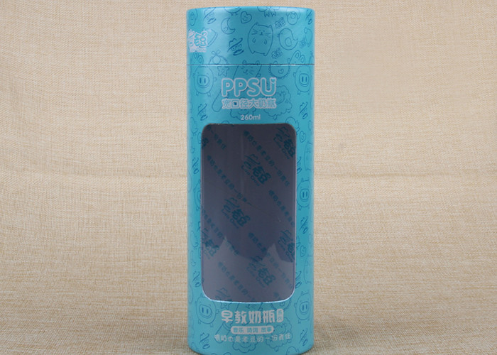 Column Shaped Food Composite Can Packaging Cardboard Paper Tube With Window