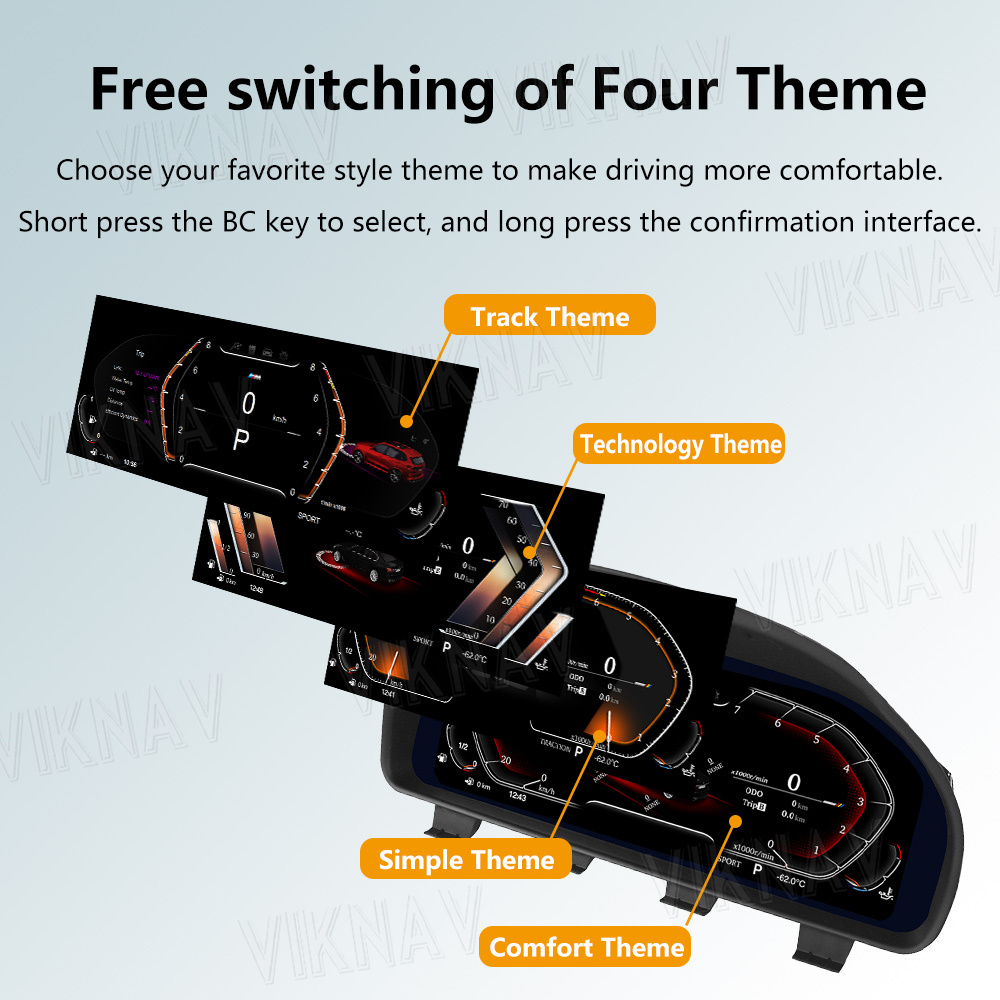 Viknav For BMW X3 X4 X5 X6 (2010-2019) 12.3 inch Car Digital Dashboard Panel Virtual Instrument Cluster LCD Speedometer