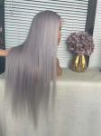 100% human hair wig grey color women hair wig virgin hair wig