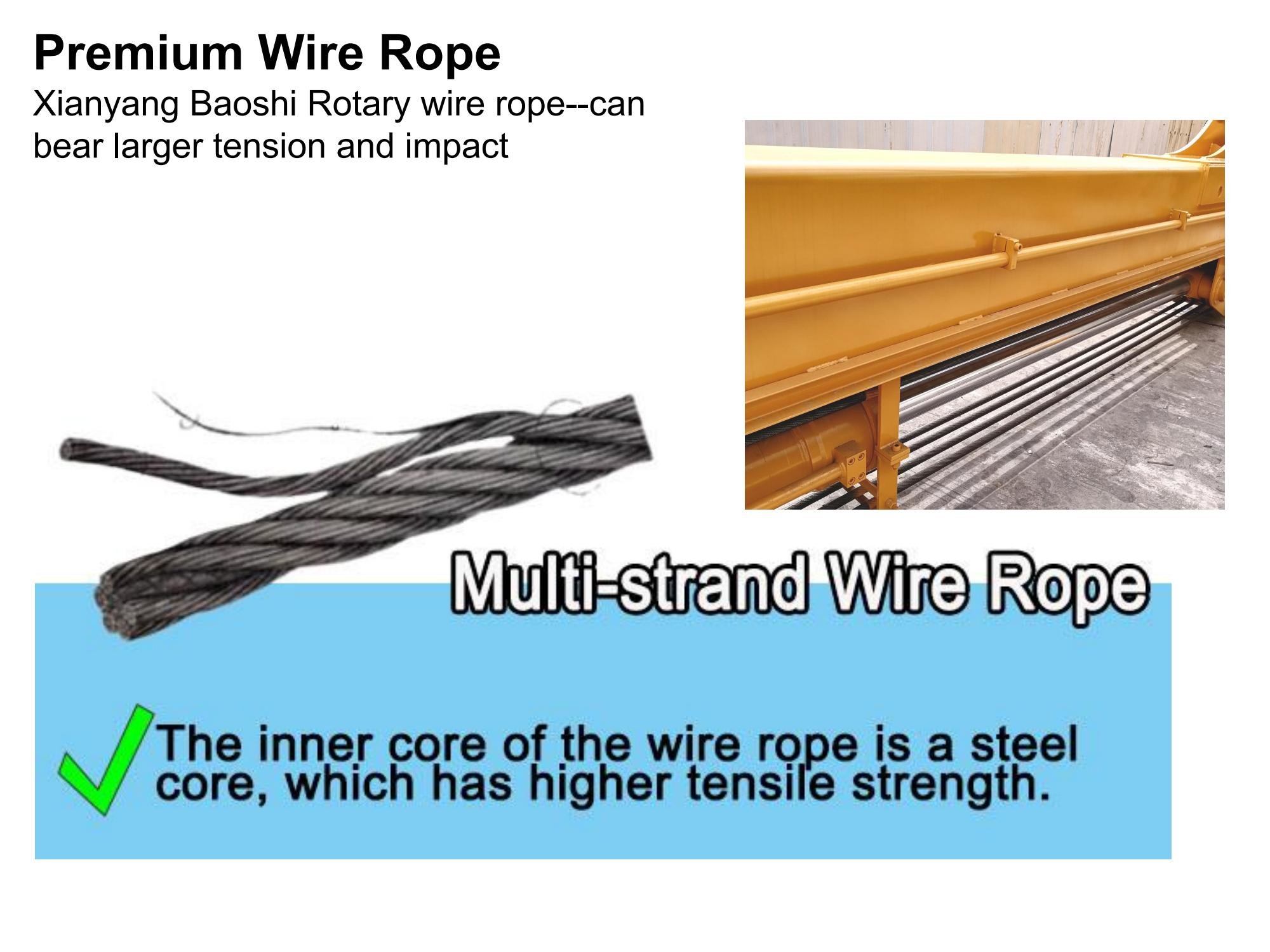 Excavator Telescopic Arm Material BS900E Wire Rope Muti Strand For Attachments