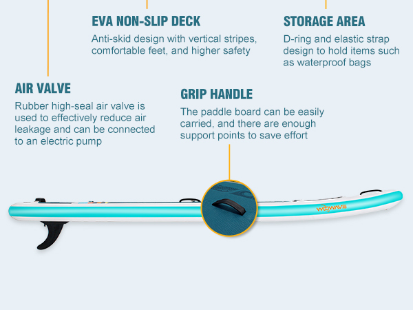 10'2'' ISUP Boards Woowave 's Design for Lakes Rivers Lightweight and Only 10kgs