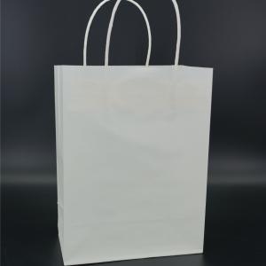 China OEM White Kraft Paper Bags Biodegradable Gold Glitter Embossing wholesale