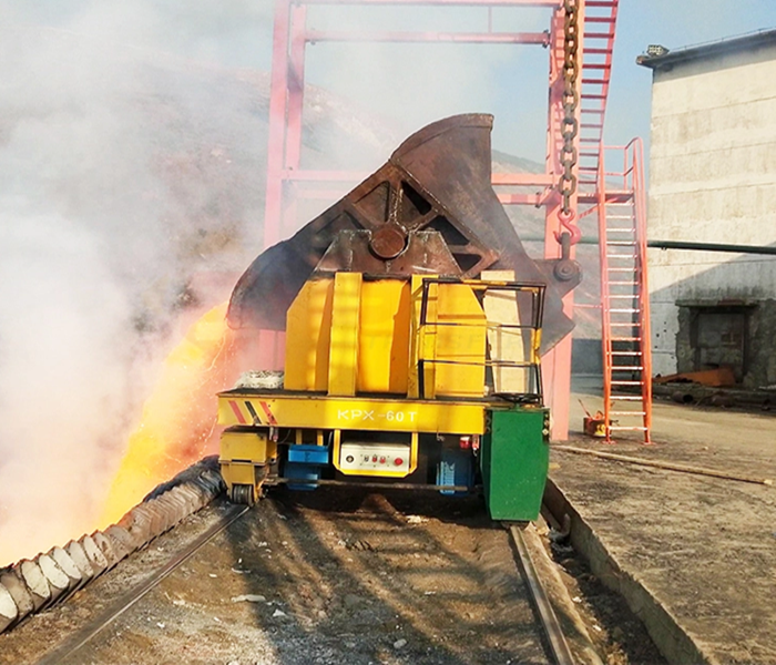 10T Material Rail Transfer Cart With Battery Powered Supply Mode on Rails 