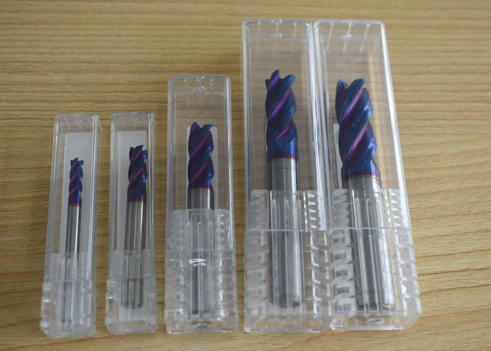 Cutting Tool NACo4 Blue HRC65 Degree Solid Carbide End Mill