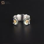 Daisy Stainless Steel Hip Hop Jewelry Chrysanthemum Flower Ring GD