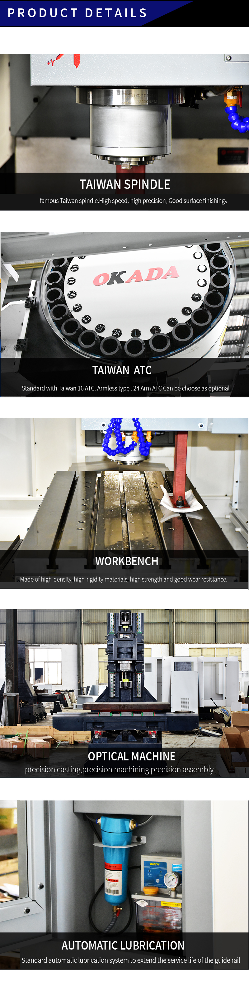 5 Axis Precise VMC850 Vertical CNC Machining Center 8000rpm Spindle 16/24 Tool Changer
