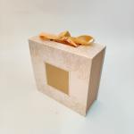 WaterProof Paper Gold Ribbon Cake Box With Window Food Grade