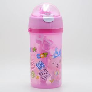 China 600ml Plastic Children Water Bottle with Drinking Straw Lid wholesale