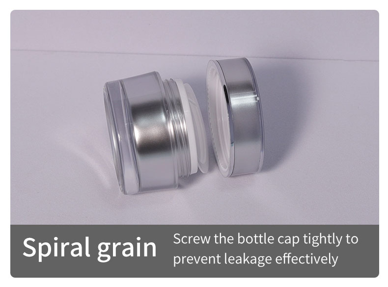 Acceptable Customer's Logo Luxury 10g Round PS Silver Empty Clear Plastic Packaging Cosmetic Cream Jar for Lip Balm